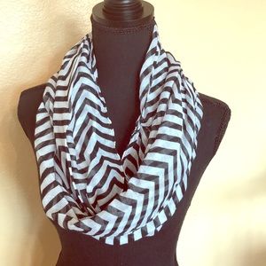 Black Striped Infinity Scarf